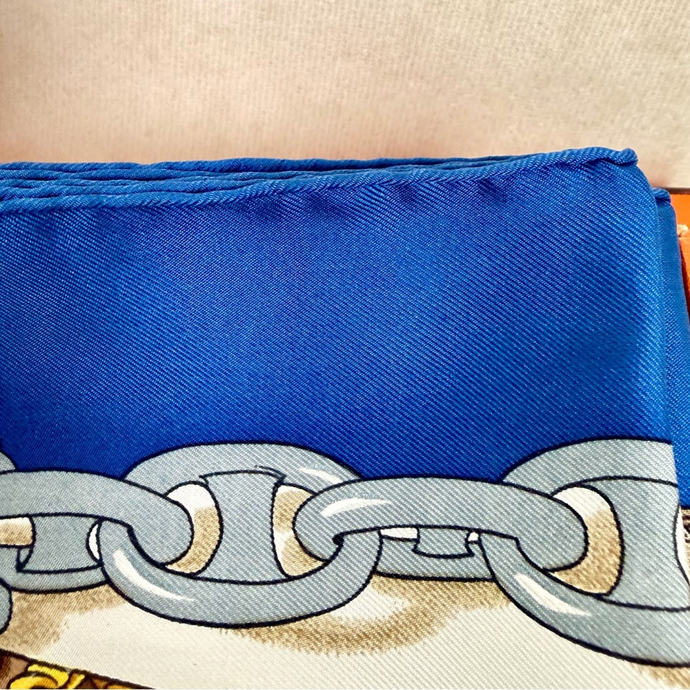 Hermès Musée Silk Scarf Carré 90 Philippe Ledoux Blue Nautical With Box - Picture 14 of 15